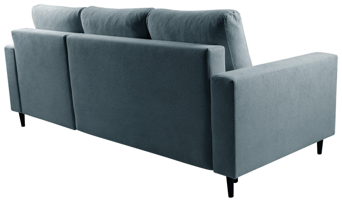 ECKSOFA in Struktur Dunkelgrau  - Dunkelgrau/Schwarz, Modern, Holz/Kunststoff (230/145cm) - MID.YOU