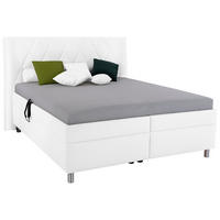 POLSTERBETT Matratze, gepolstertes Kopfteil, Lattenrost, Bettkasten 160/200 cm  in Weiß  - Birkefarben/Silberfarben, KONVENTIONELL, Holz/Textil (160/200cm) - Esposa