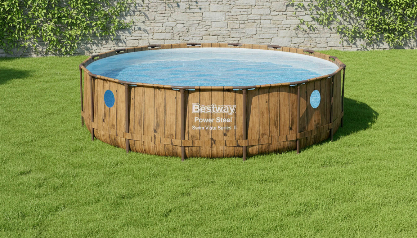 POOL SET VISTA SERIES 56725GS 488/122 cm  - Blau/Braun, KONVENTIONELL, Kunststoff/Metall (488/122cm) - Bestway