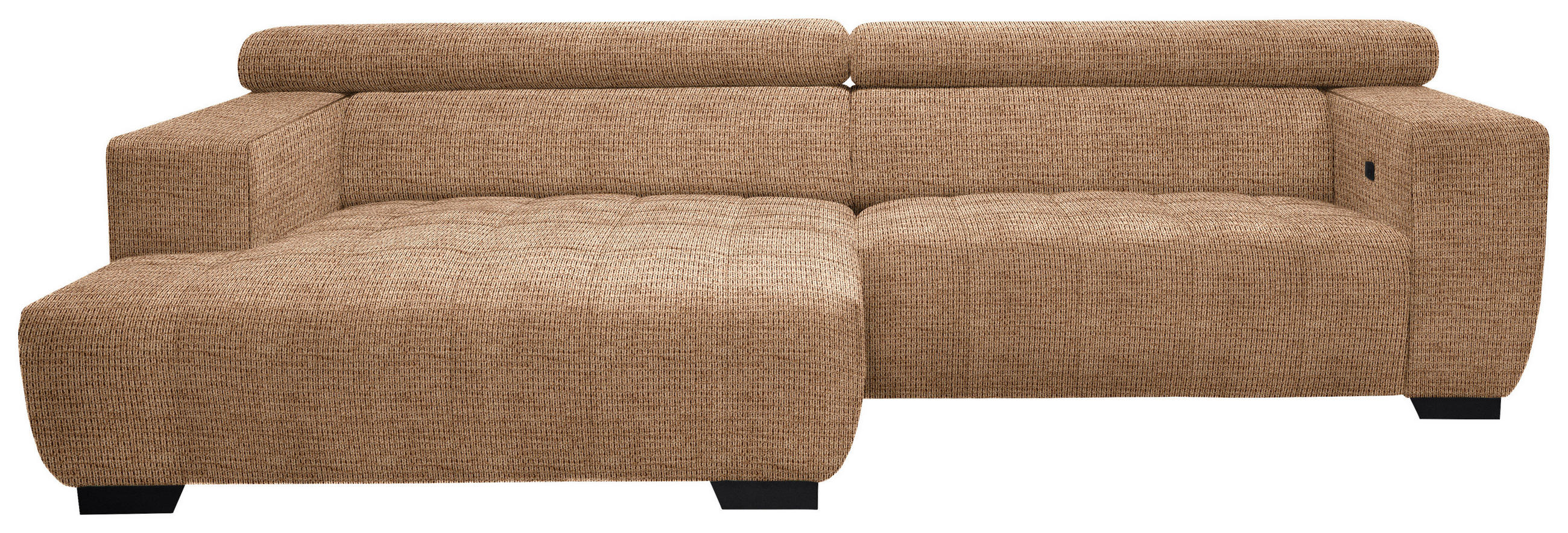 ECKSOFA  in Webstoff Orange  182/279 cm  - Schwarz/Orange, KONVENTIONELL, Textil/Metall (182/279cm) - Hom`in