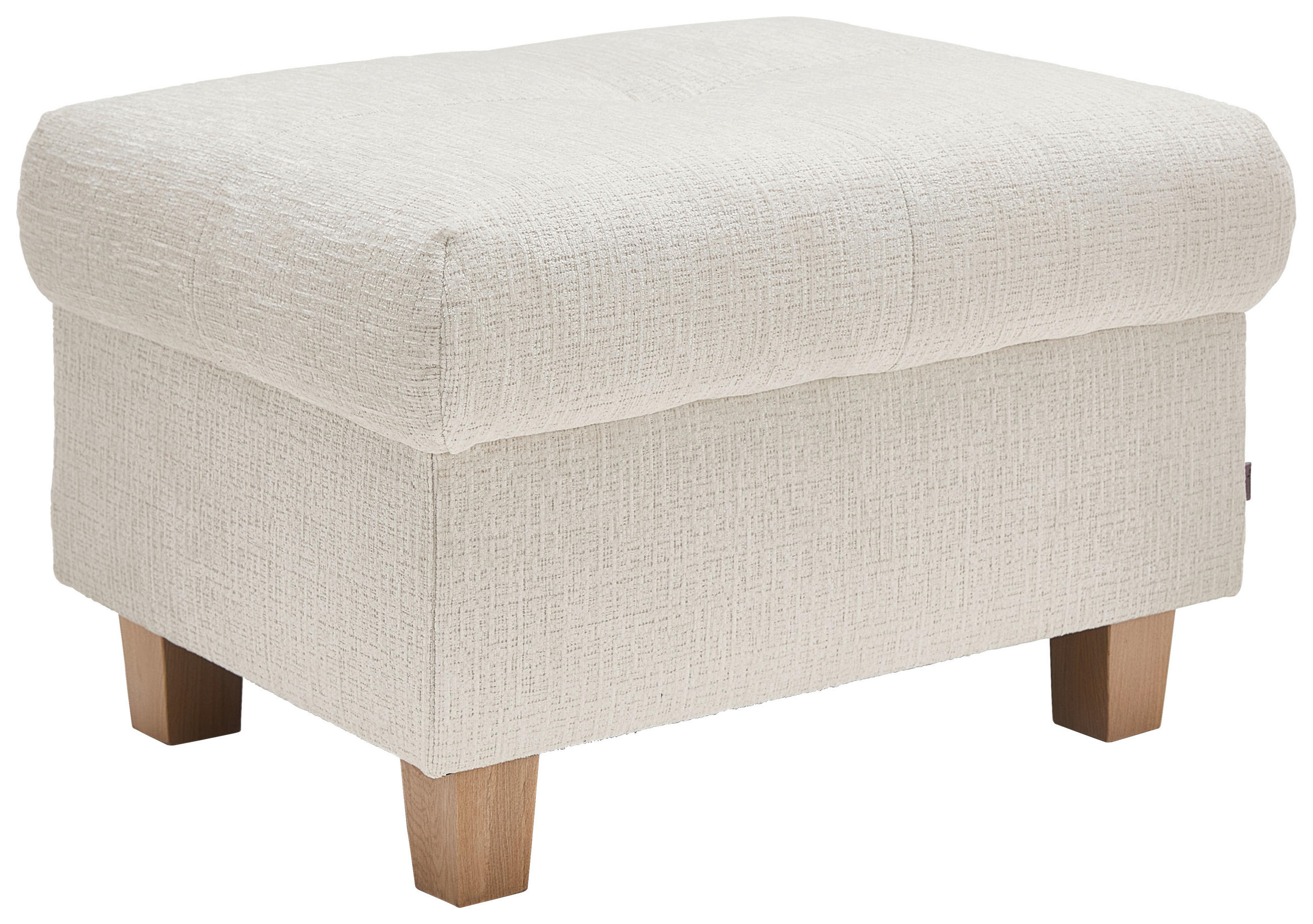 HOCKER Samt Creme  - Creme/Naturfarben, Design, Holz/Textil (71/46/57cm) - Venda