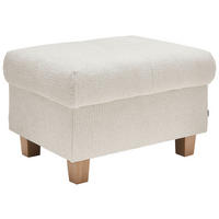 HOCKER Samt Creme  - Creme/Naturfarben, Design, Holz/Textil (71/46/57cm) - Venda
