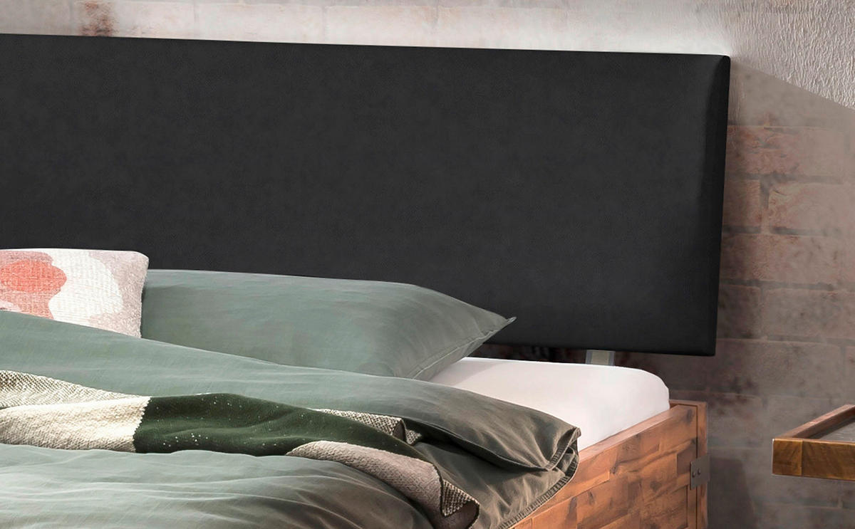 BETT 90/200 cm  in Braun, Schwarz, Akaziefarben  - Schwarz/Braun, Design, Holz (90/200cm) - Hasena