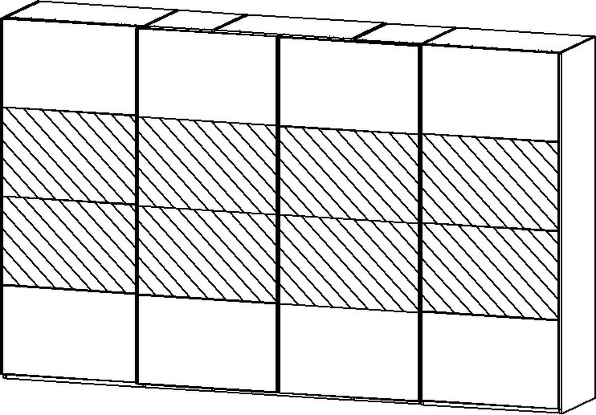 SCHWEBETÜRENSCHRANK 361/223/68 cm 4-türig Weiß  - Chromfarben/Weiß, Design, Glas/Holzwerkstoff (361/223/68cm) - Novel