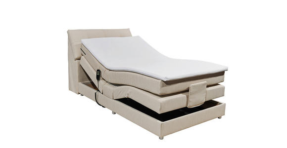BOXSPRINGBETT 120/200 cm in Creme - Silberfarben/Creme, Design, Kunststoff/Textil (120/200cm) - Esposa