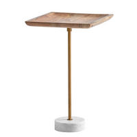 BEISTELLTISCH in Holz 35/35/55 cm  - Weiss/Eichefarben, Design, Holz/Stein (35/35/55cm) - Livetastic