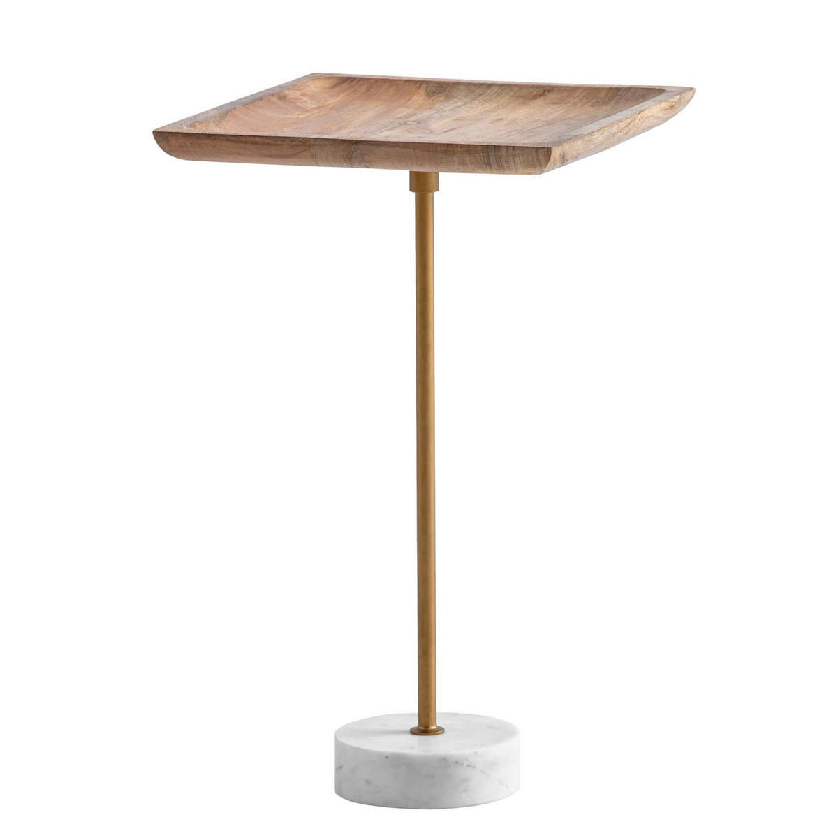 BEISTELLTISCH in Holz 35/35/55 cm  - Weiss/Eichefarben, Design, Holz/Stein (35/35/55cm) - Livetastic