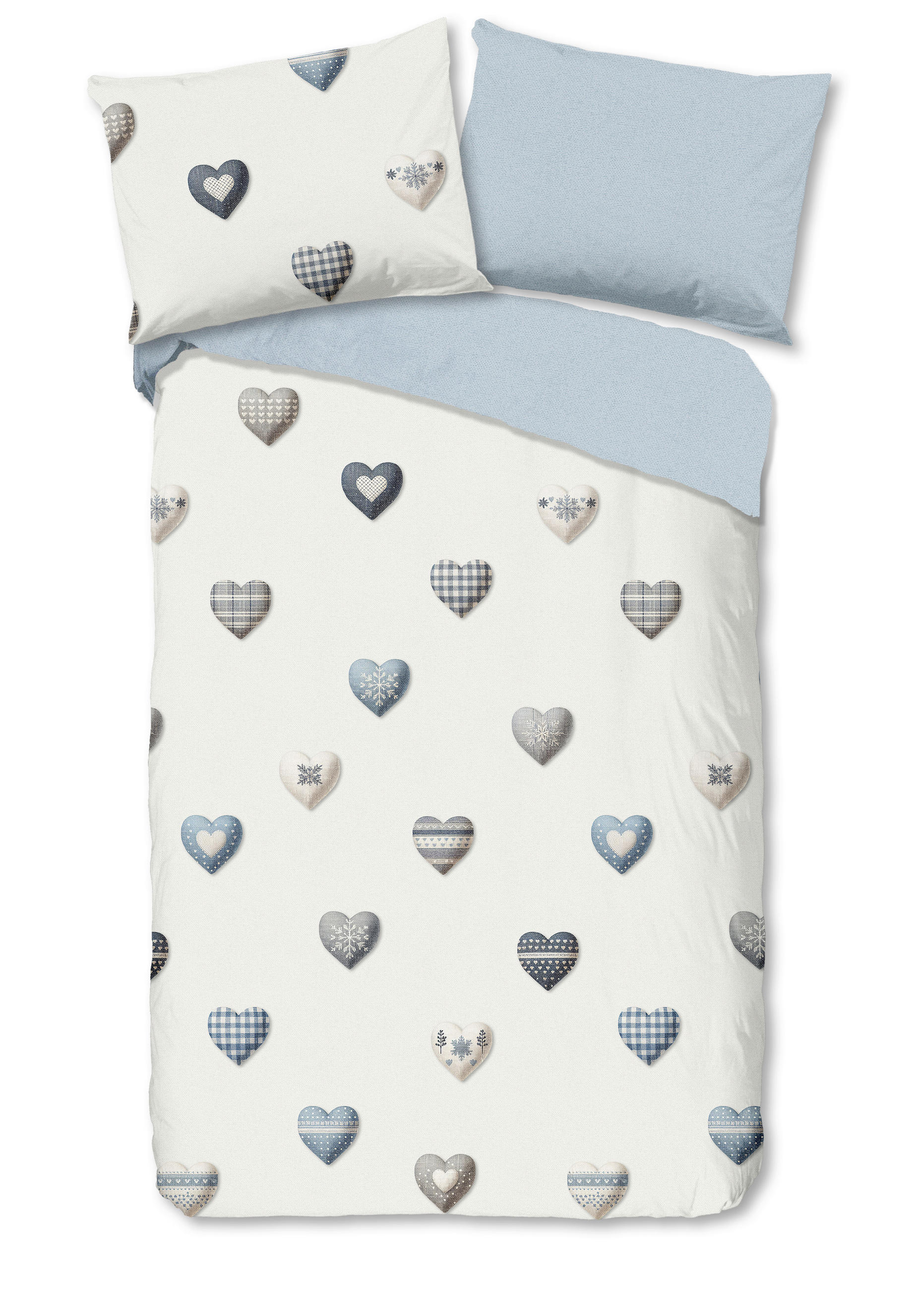 WENDEBETTWÄSCHE 2-teilig Good Morning Renforcé 140/200 cm  - Blau/Perlmutt, Basics, Textil (140/200cm)
