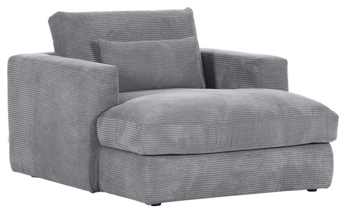 XXL-SESSEL in Cord Grau  - Schwarz/Grau, Romantik / Landhaus, Kunststoff/Textil (120/67/140cm) - Landscape