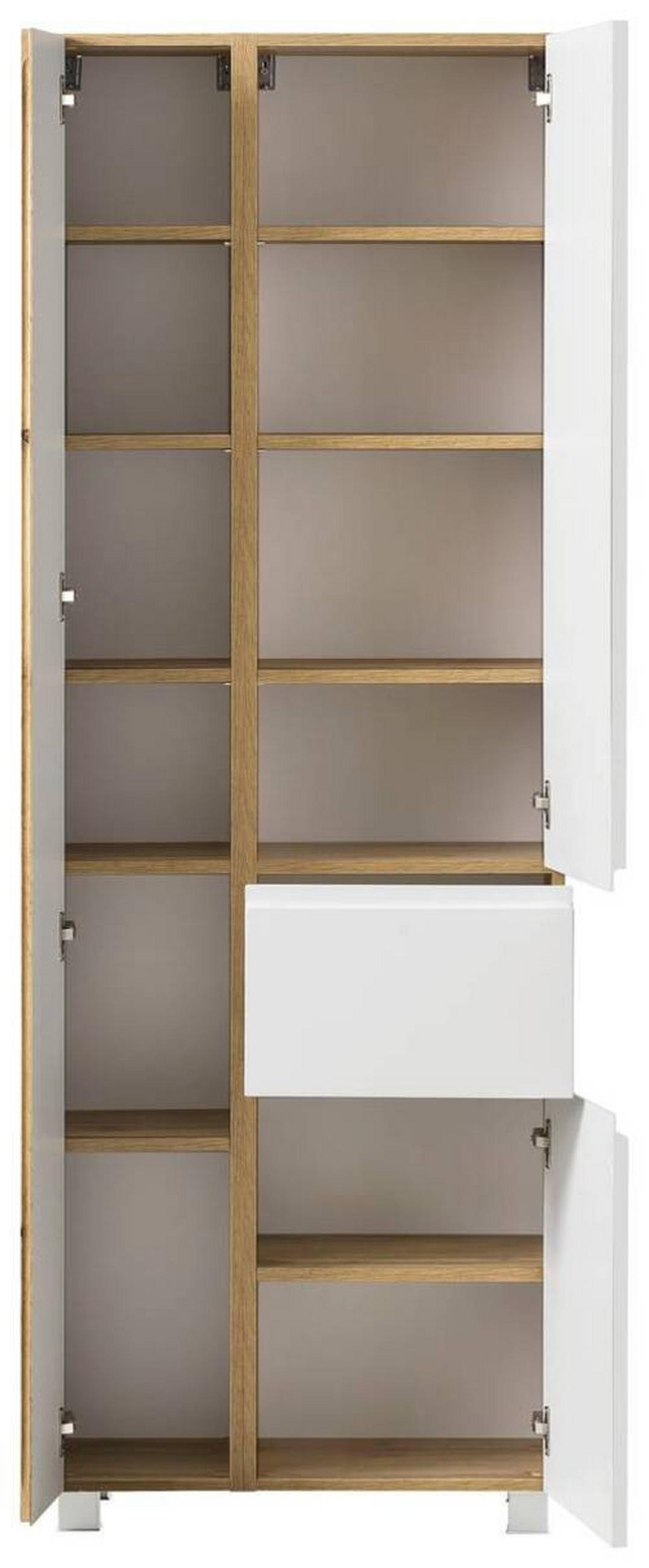 HOCHSCHRANK 65/180/35 cm  - Weiss/Eiche Wotan, Modern, Holzwerkstoff (65/180/35cm) - Held