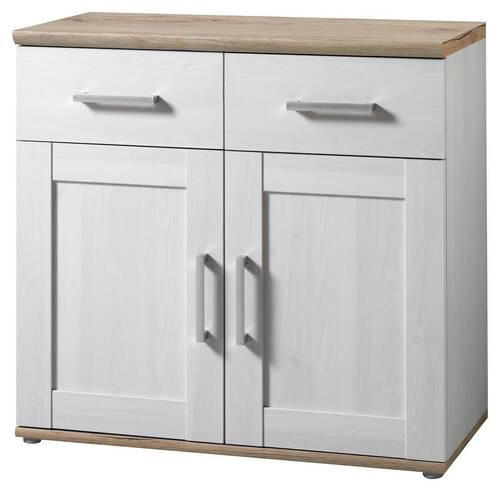 COMODĂ 93/89/46 cm  - argintiu/alb, Konventionell, plastic/material pe bază de lemn (93/89/46cm) - Xora