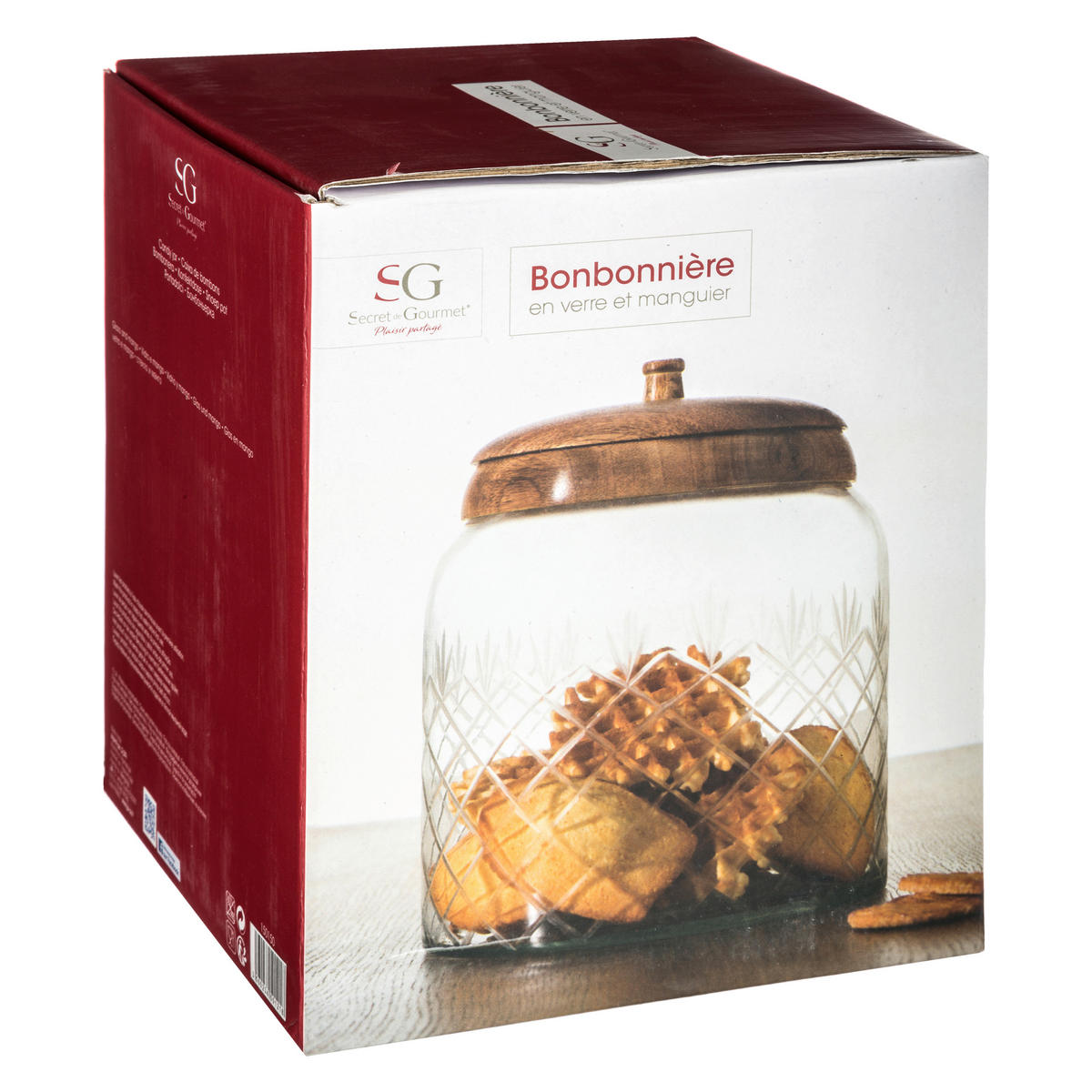 POSUDA ZA ZALIHE    - prozirno, Basics, staklo/drvo (19/19/23cm)