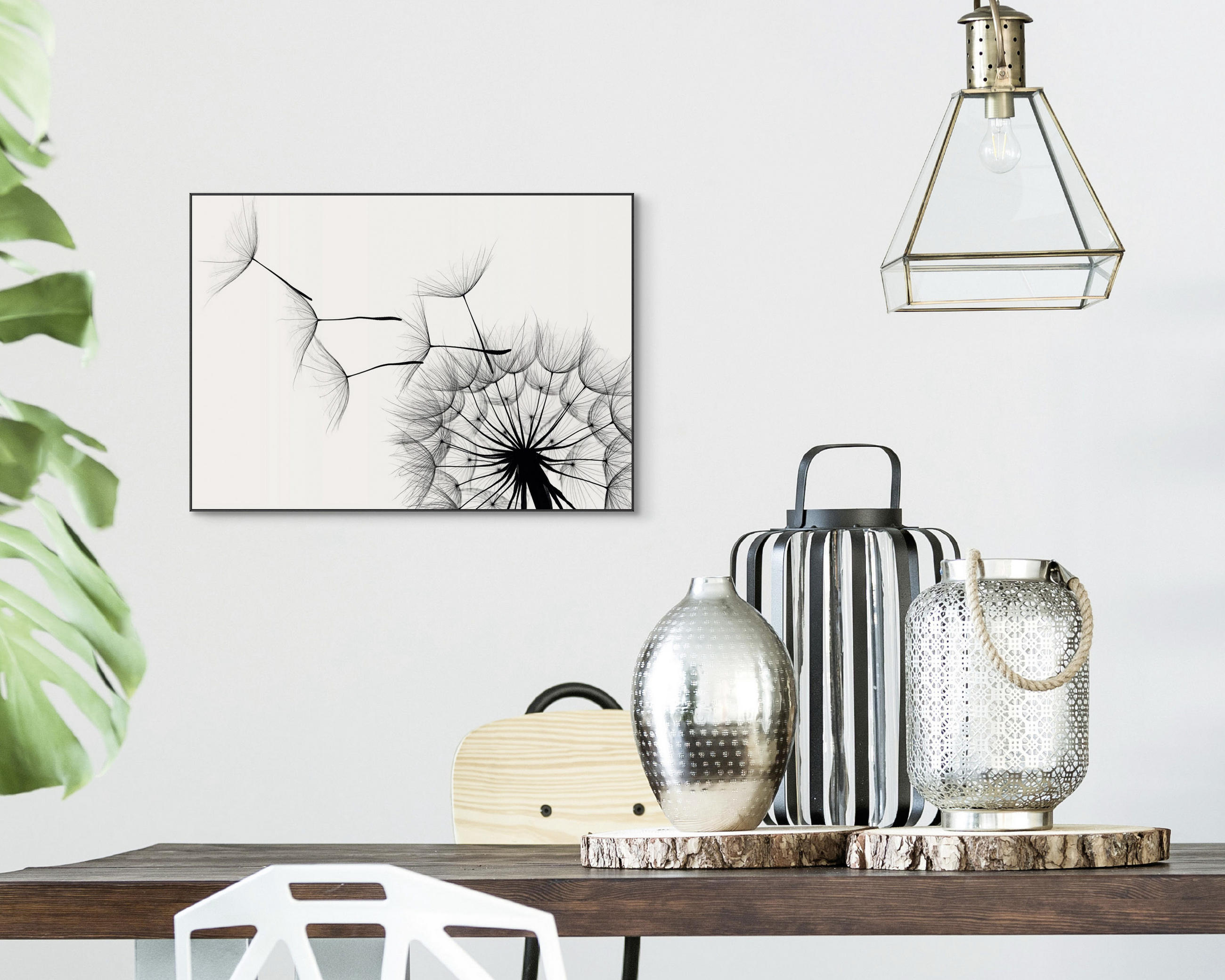 BILD Blumen  - Schwarz/Weiß, KONVENTIONELL, Holzwerkstoff (70/50/2cm) - Reinders!