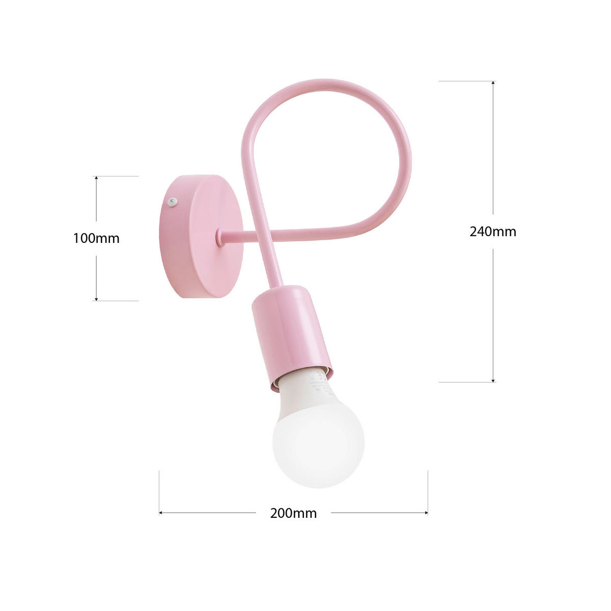 KINDERWANDLEUCHTE OXFORD  - Hellrosa, KONVENTIONELL, Metall (20/20/24cm)