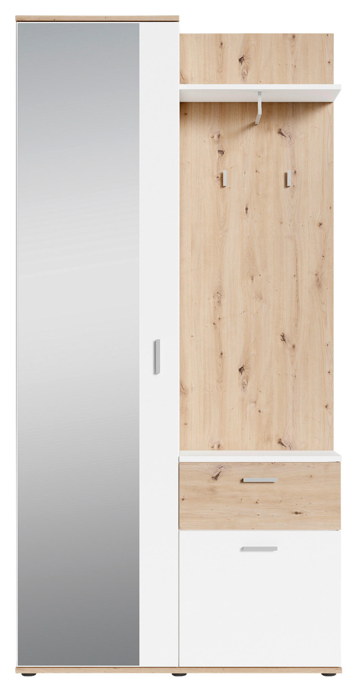 GARDEROBE  in 97/195/30 cm  - Weiß/Eiche Artisan, MODERN, Holzwerkstoff (97/195/30cm) - MID.YOU