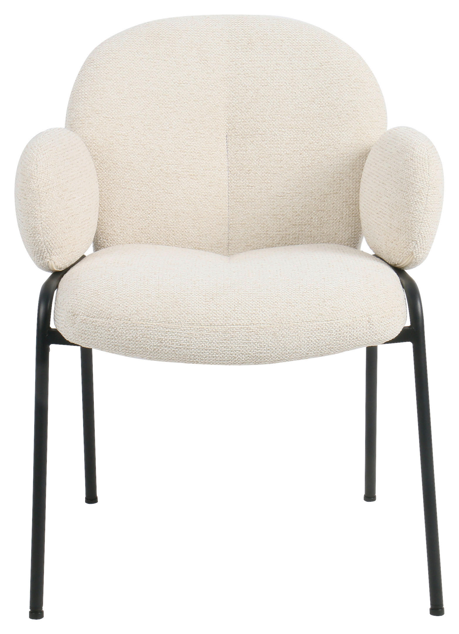 ARMLEHNSTUHL  in Eisen Leinenoptik  - Beige/Schwarz, MODERN, Textil/Metall (60/81/61cm) - MID.YOU