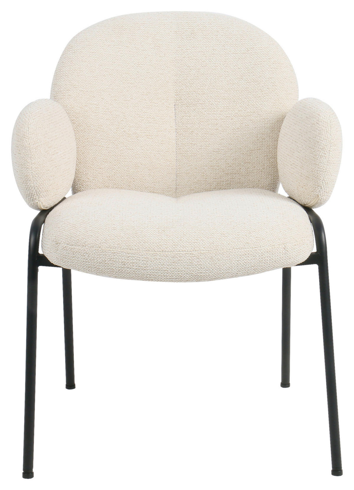 ARMLEHNSTUHL  in Eisen Leinenoptik  - Beige/Schwarz, MODERN, Textil/Metall (60/81/61cm) - MID.YOU