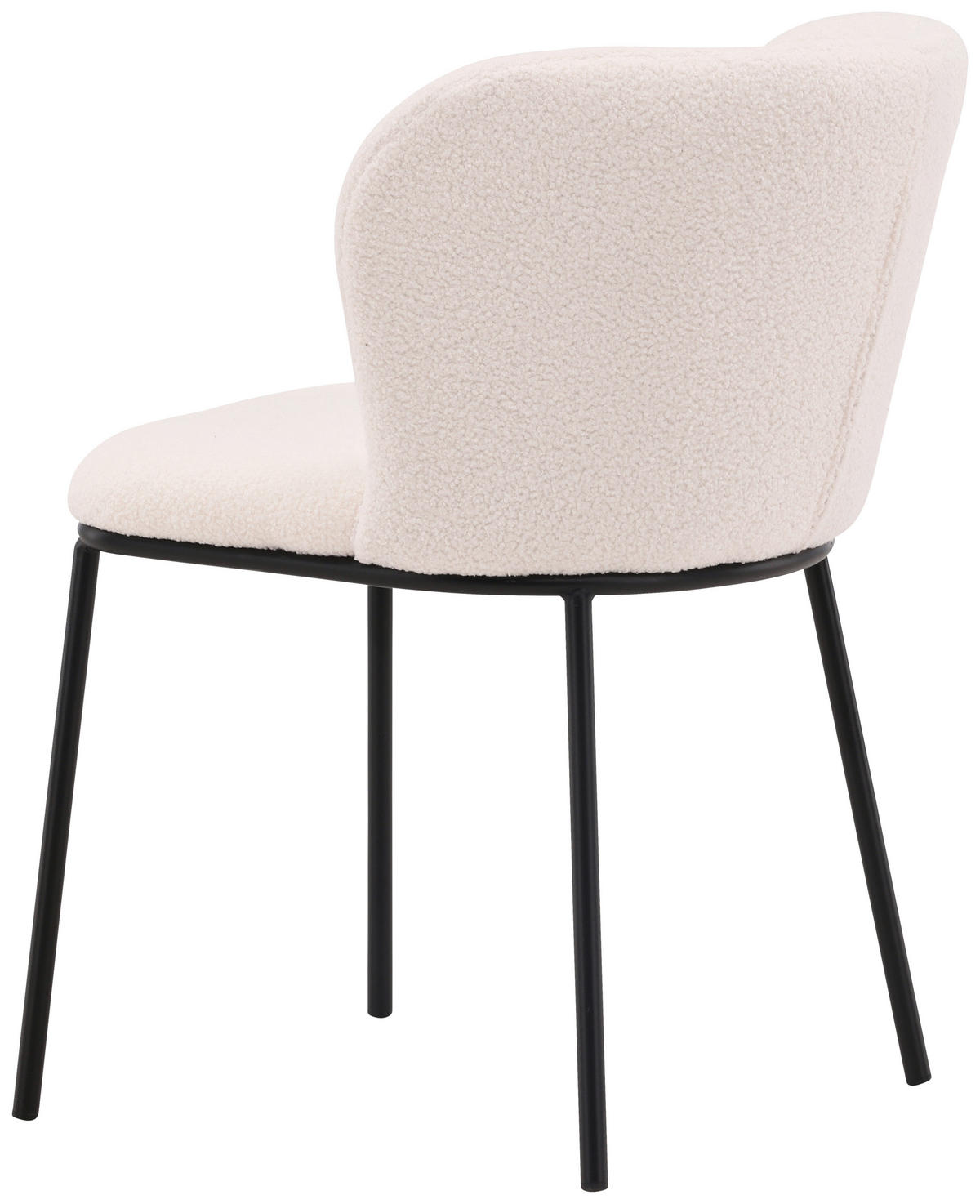 STOL stål bouclé  - vit/svart, Design, metall/textil (55/76/56cm) - Niels Andersson