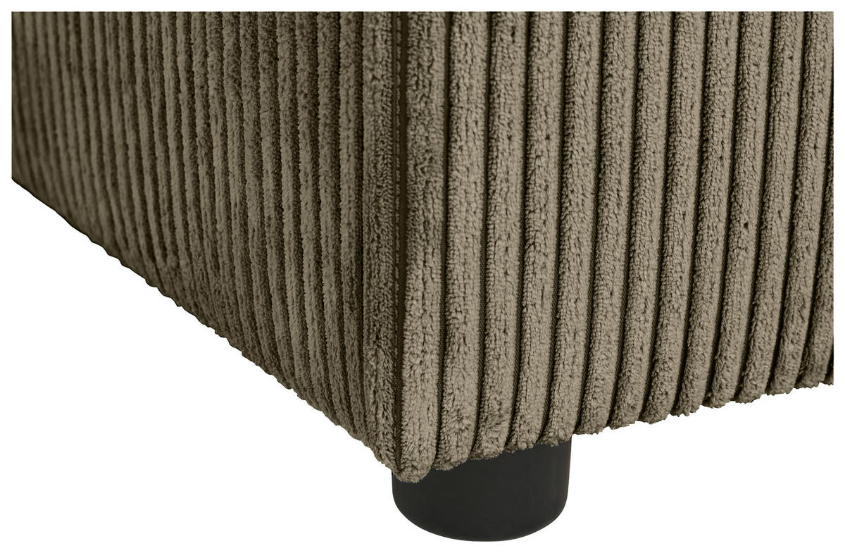 WOHNLANDSCHAFT in Cord Grün  - Schwarz/Grün, Konventionell, Kunststoff/Textil (126/293/155cm) - Ti'me