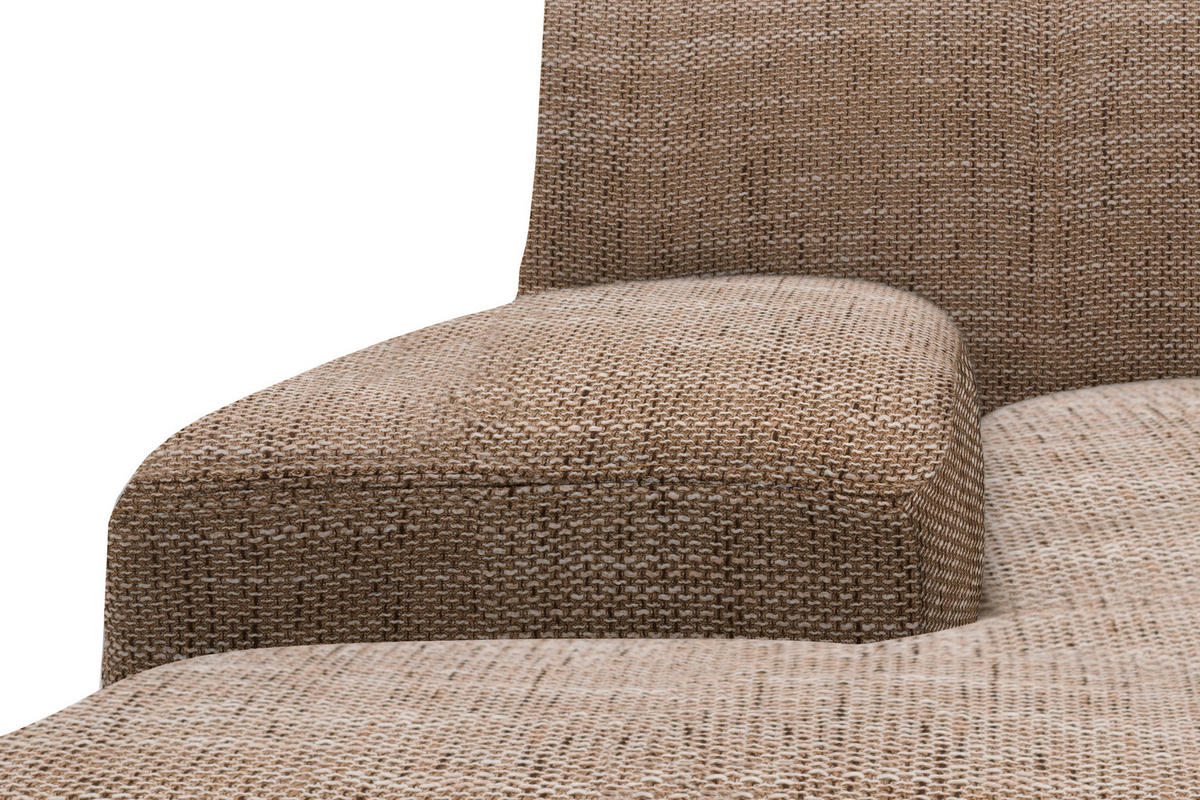 ECKSOFA Braun, Beige Webstoff  - Wengefarben/Beige, Design, Holz/Textil (153/268cm) - MID.YOU