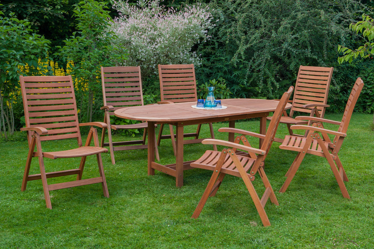 GARTENTISCHGRUPPE EukalyptusholzHartholz  - Akaziefarben, ROMANTIK / LANDHAUS, Holz - Gardenson