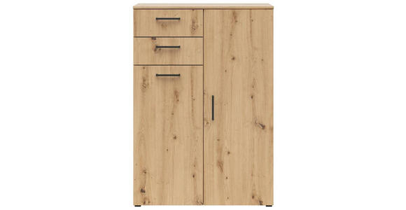 KOMMODE 80/115/40 cm in Eiche Artisan - Anthrazit/Schwarz, MODERN, Holzwerkstoff/Kunststoff (80/115/40cm) - Carryhome