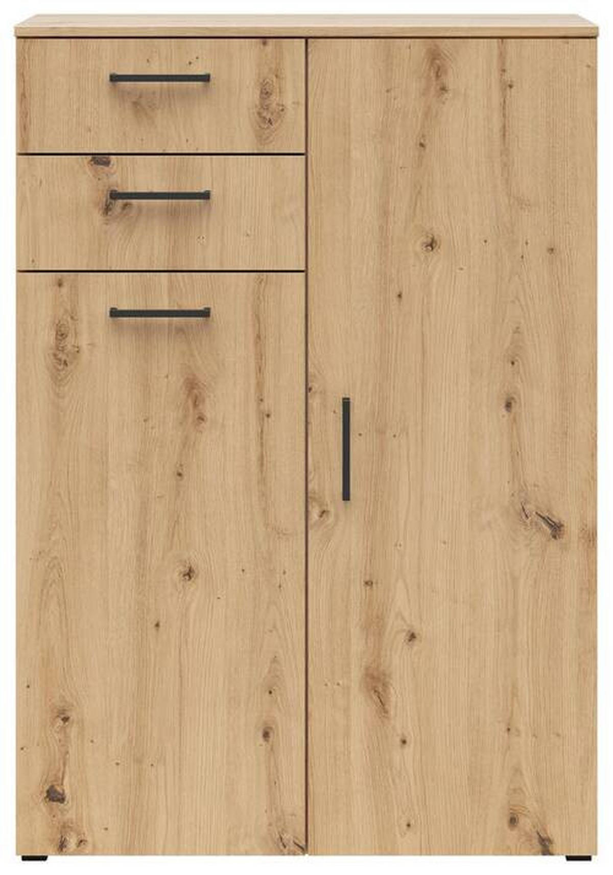 COMODĂ 80/115/40 cm  - stejar Artisan/antracit, Modern, plastic/material pe bază de lemn (80/115/40cm)