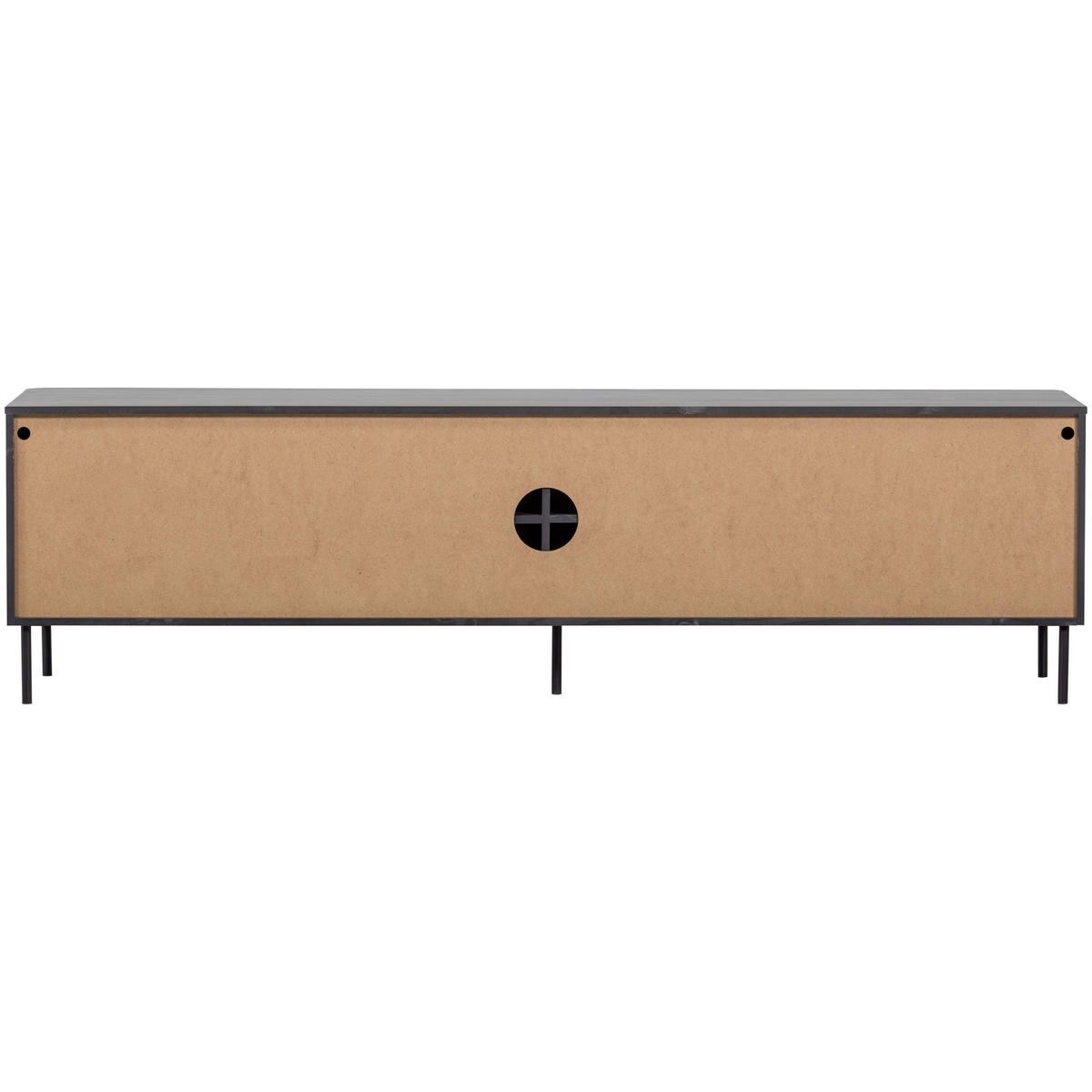 LOWBOARD Gunnar 200/56/44 cm  stehend, hängend  - Schwarz, Design, Holz/Metall (200/56/44cm) - Livetastic