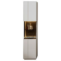 VITRINE Hellgrau, Sahara  45/204/40 cm  - Hellgrau/Schwarz, Design, Glas/Holzwerkstoff (45/204/40cm) - Novel