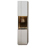 VITRINE Hellgrau, Sahara  45/204/40 cm  - Hellgrau/Schwarz, Design, Glas/Holzwerkstoff (45/204/40cm) - Novel