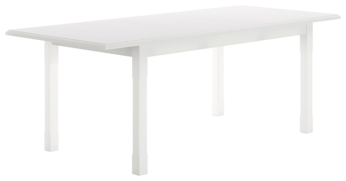 ESSTISCH Weiß rechteckig  ausziehbar  - Weiß, ROMANTIK / LANDHAUS, Holz/Holzwerkstoff (160/90/75cm) - Livetastic