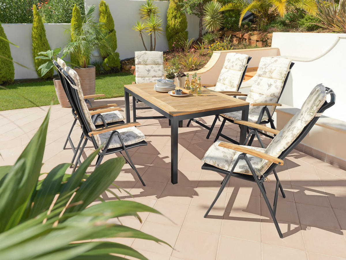 STOL VRTNI  antracit, prirodne boje  drvo, metal      - prirodne boje/antracit, Basics, drvo/metal (150-210/90/74cm) - Ambia Garden