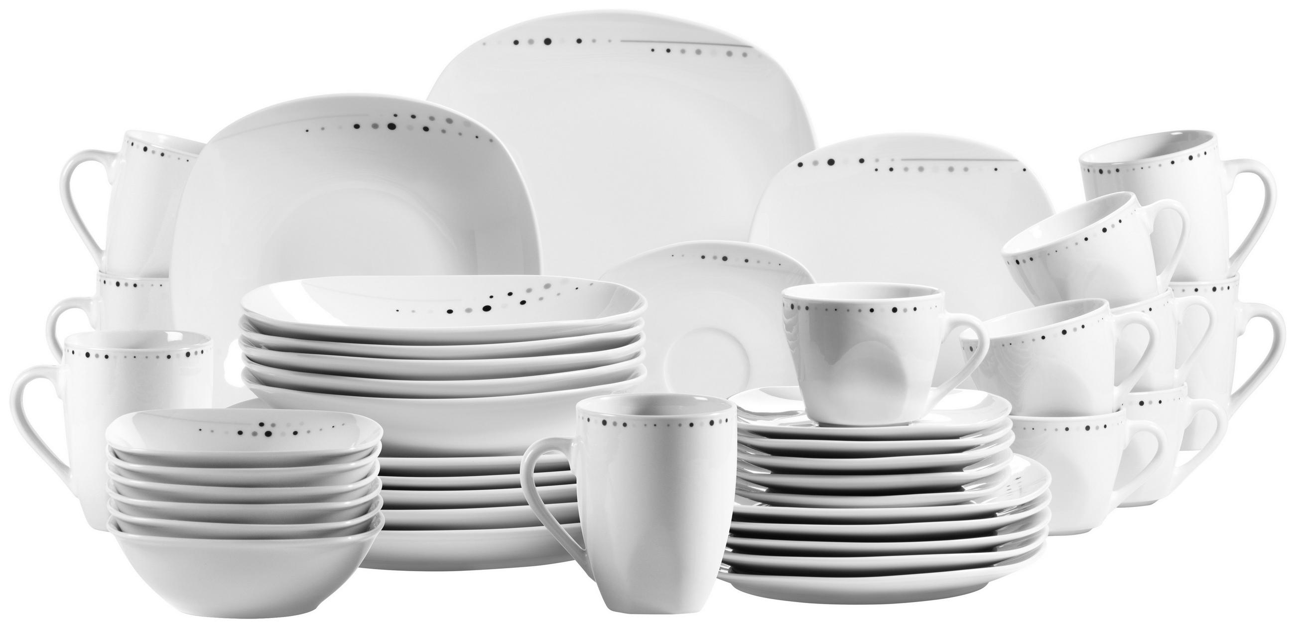 KOMBISERVICE 42-teilig Fadilla  - Weiß, Basics, Keramik - Mäser