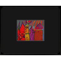 KUNSTDRUCK Landschaft & Natur, Abstraktes, Städte 31,3/25/4 cm  - Multicolor/Schwarz, Basics, Holz/Papier (31,3/25/4cm)
