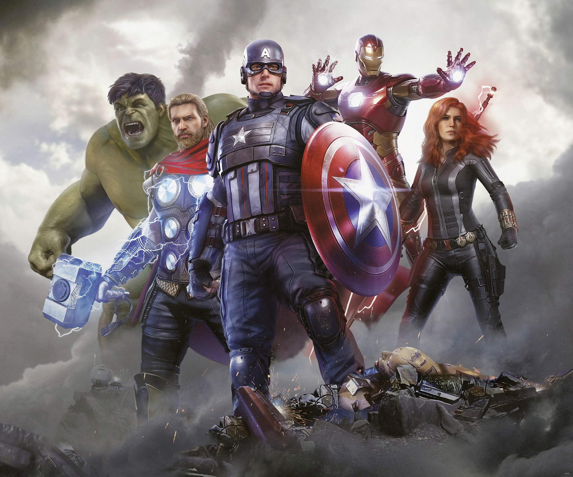FOTOTAPETE AVENGERS WORKING TOGETHER  - Naturfarben, Design, Textil (300/250cm) - Marvel