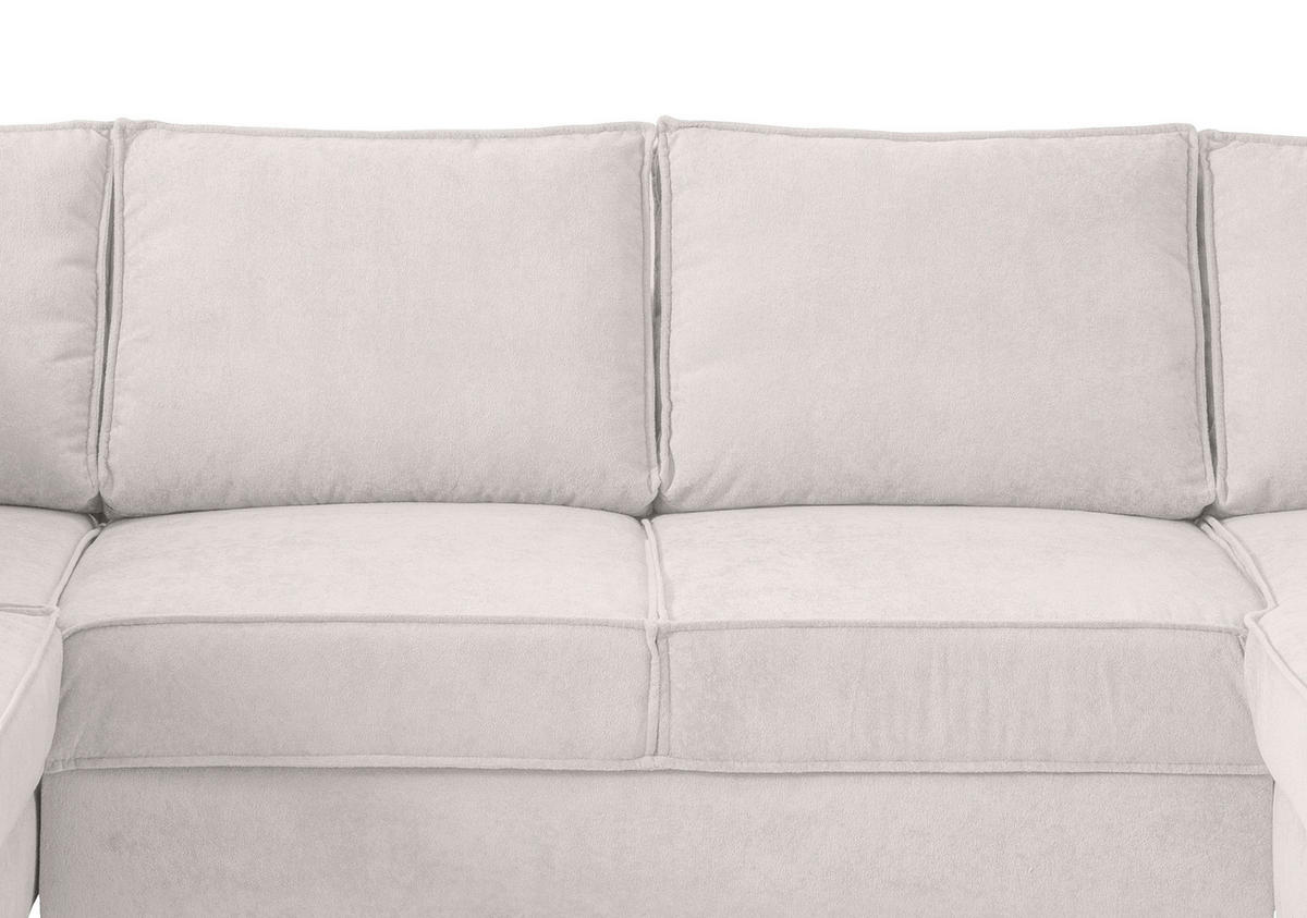 SJEDEĆA GARNITURA tekstil  bež   - bež/crna, Moderno, tekstil/metal (198/309/150cm) - MID.YOU