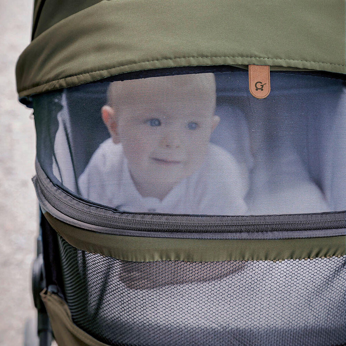 KINDERWAGENSET  Fusion Panorama Lyx Set inkl. Wickeltasche  Moosgrün  - Schwarz/Olivgrün, Basics, Textil/Metall (57/129/100cm) - Gesslein