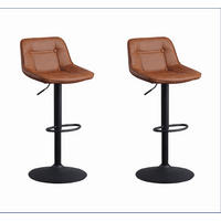 BARHOCKER-SET in Cognac  - Cognac/Schwarz, MODERN, Textil/Metall (47/87/45cm) - MID.YOU