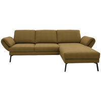 ECKSOFA  in Flachgewebe Schilfgrün  255-365/175-224 cm  - Schilfgrün/Schwarz, Design, Textil/Metall (255-365/175-224cm) - Dieter Knoll