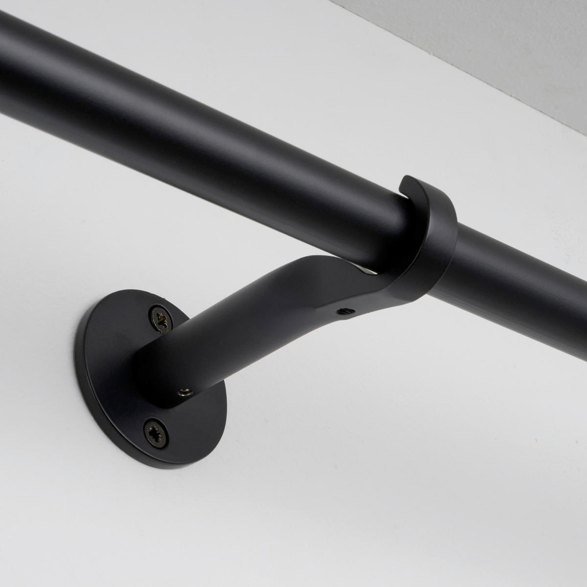 VORHANGSTANGENSET  120 cm  - Schwarz, Design, Metall (120cm)