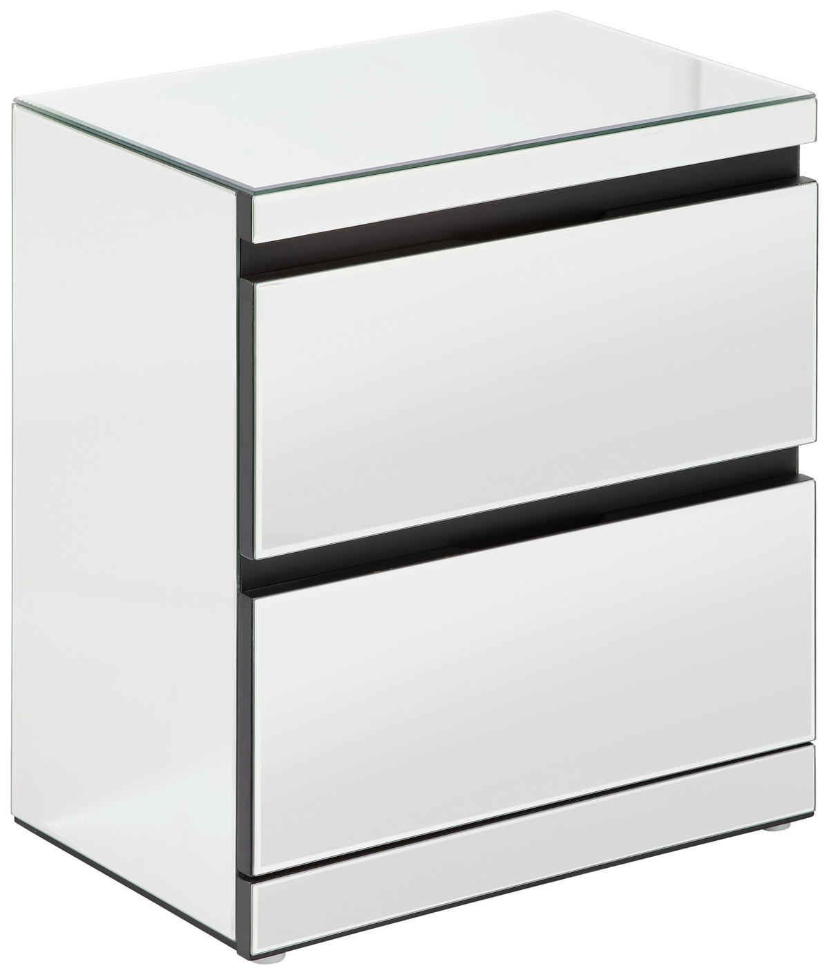 NACHTSCHRANK 45/50/30 cm  - Silberfarben, Trend, Glas/Holzwerkstoff (45/50/30cm) - Xora