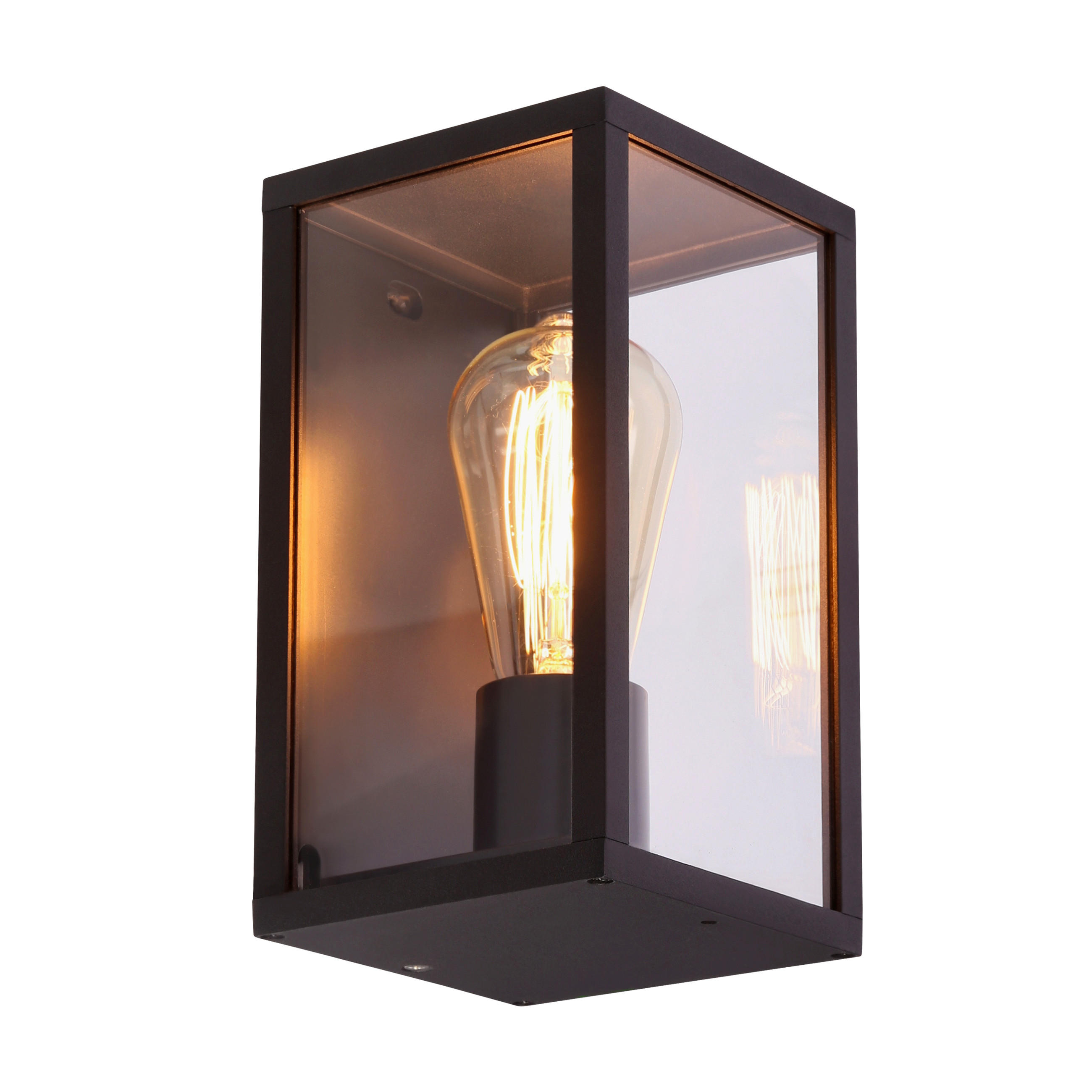VÄGGLAMPA FÖR UTOMHUS - svart, Basics, metall (12/13/22cm)