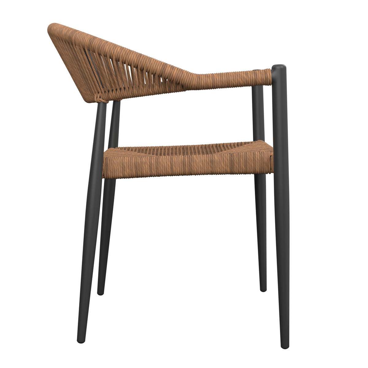 STAPELSESSEL Aluminium Anthrazit, Naturfarben  - Anthrazit/Naturfarben, KONVENTIONELL, Kunststoff/Metall (55/78/59.5cm) - Ambia Garden