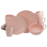 KOMPLETT SERVIS Soft Touch Peach 16 delar  - rosa, Basics, keramik - Creatable