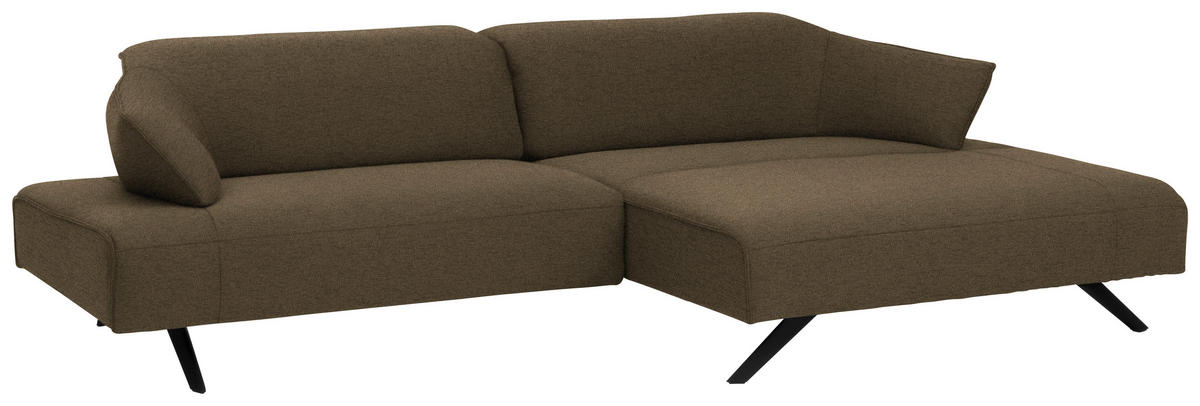 ECKSOFA in Struktur Hellbraun  276/165 cm  - Hellbraun/Anthrazit, Design, Textil/Metall (276/165cm) - Himolla