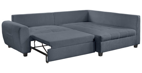 ECKSOFA Grau Plüsch  - Schwarz/Grau, KONVENTIONELL, Kunststoff/Textil (249/175cm) - Carryhome