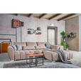 ECKSOFA  in Webstoff Beige  304/218 cm  - Beige/Silberfarben, MODERN, Kunststoff/Textil (304/218cm) - Carryhome