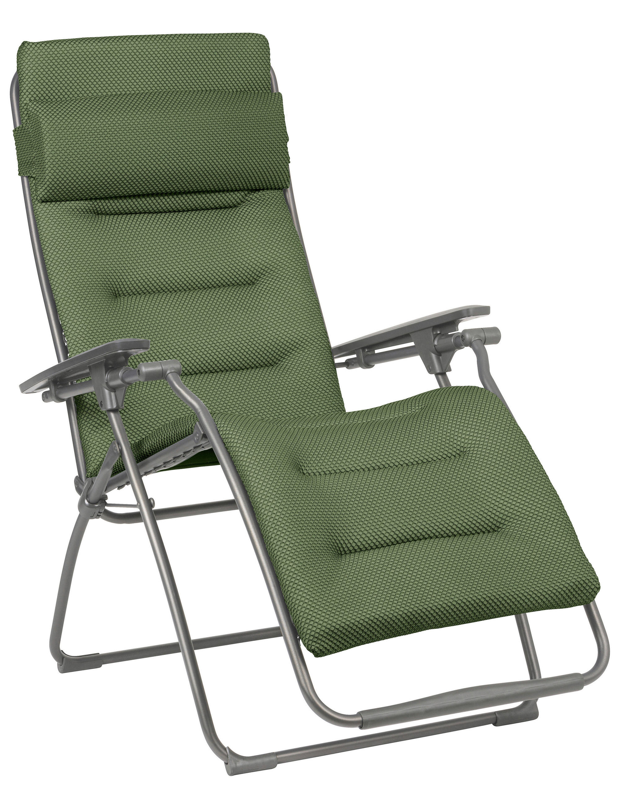GARTEN-RELAXSESSEL Stahl  - Titanfarben/Olivgrün, Basics, Kunststoff/Textil (71/115/88cm) - Lafuma Mobilier