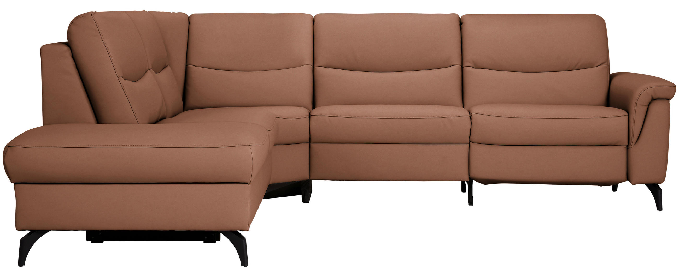 ECKSOFA  in Echtleder Haselnussfarben  249/280 cm  - Anthrazit/Haselnussfarben, Design, Leder/Metall (249/280cm) - Himolla Komfortklass