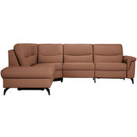 ECKSOFA  in Echtleder Haselnussfarben  249/280 cm  - Anthrazit/Haselnussfarben, Design, Leder/Metall (249/280cm) - Himolla Komfortklass